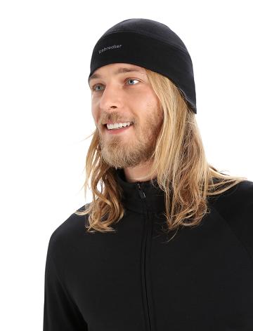 Men's Icebreaker Unisex Merino Quantum Beanie Hats Black / Clove | CA 1860AHKP